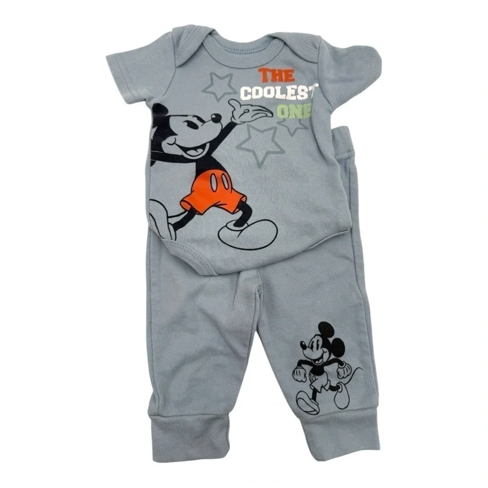 Disney Mickey Mouse Blue Gray Kids Two Piece Set